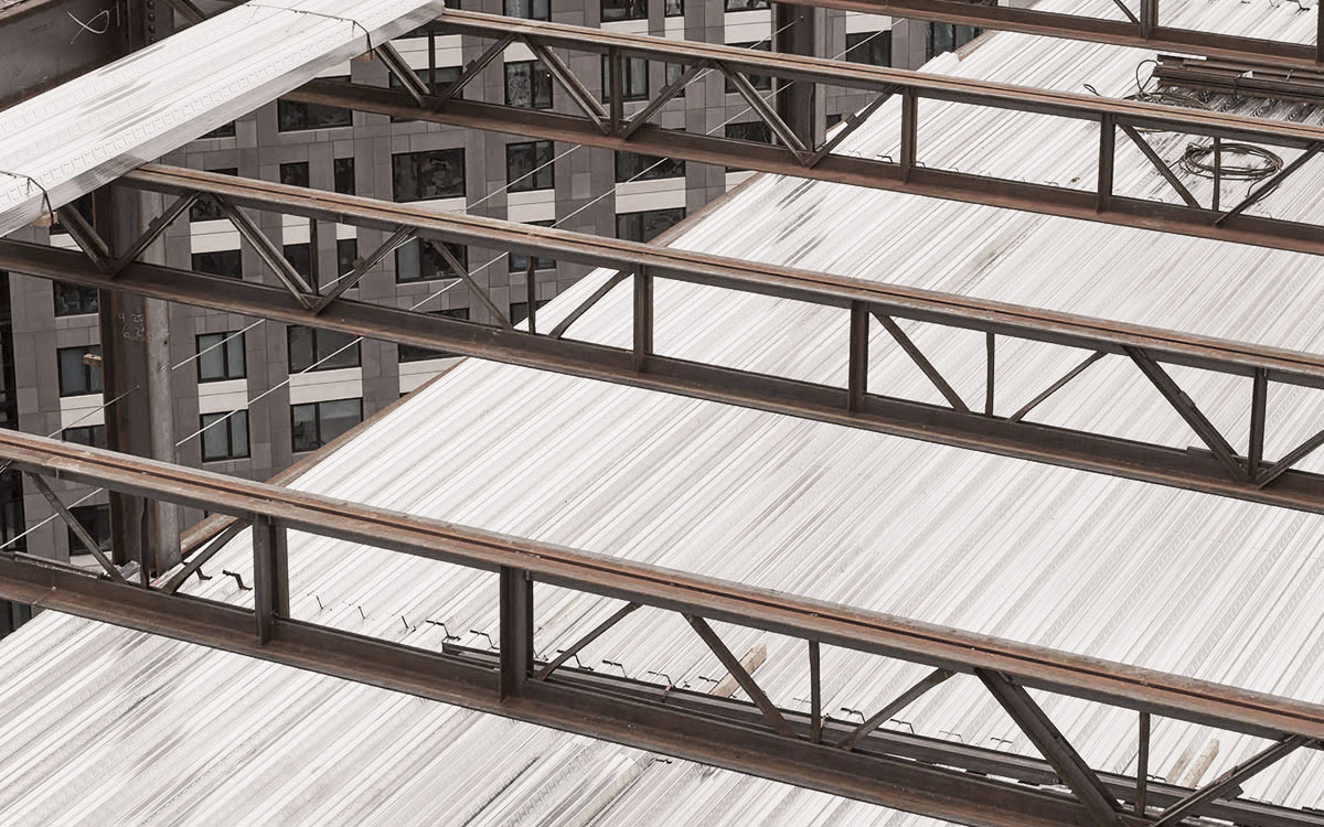 Large expanse of roof deck